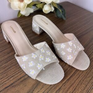 Larroude Brigitte Block Heel Slip On Mule Sandal Size 11 Made In Brazil